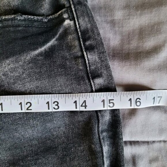 Flying Monkey Jeans Womens Size 25 High Rise Charcoal Black Distressed Stretchy - Picture 7 of 9